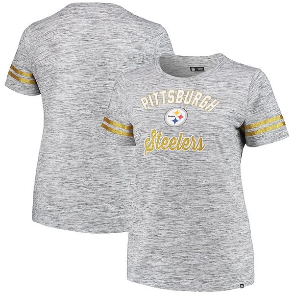 New Era Women's Pittsburgh Steelers Space Dye Black Plus Size T