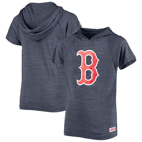 STITCHES Youth Stitches Heathered Navy Boston Red Sox Raglan Short