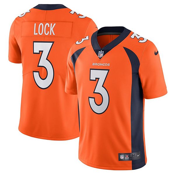 Men's Nike Drew Lock Orange Denver Broncos Vapor Limited Jersey