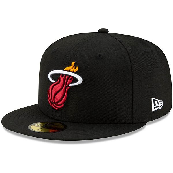 Men's New Era Black Miami Heat Paisley Under Visor 59FIFTY Fitted Hat