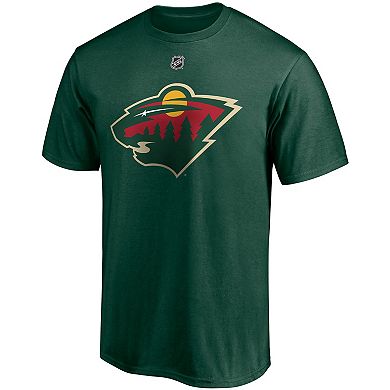 Men's Fanatics Branded Kirill Kaprizov Green Minnesota Wild Authentic Stack Name & Number T-Shirt
