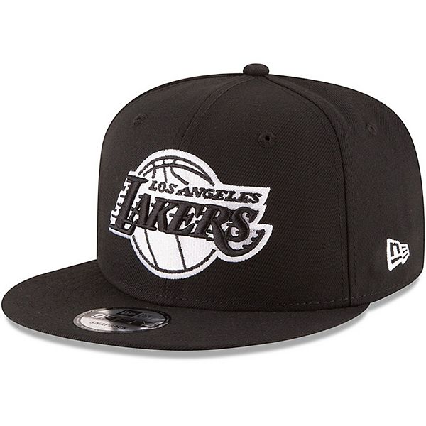 Men's New Era Black Los Angeles Lakers Black & White Logo 9FIFTY ...