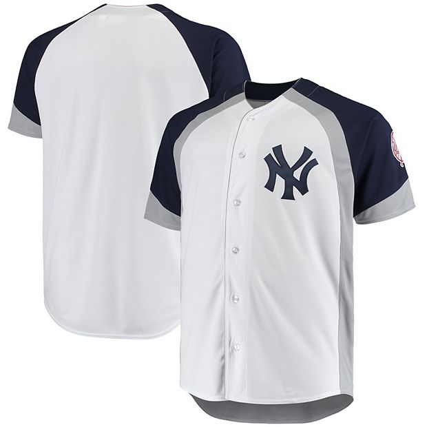 Men's White/Navy New York Yankees Big & Tall Color Block Team Jersey