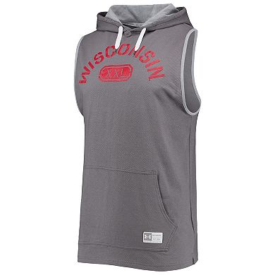 Men's Under Armour Gray Wisconsin Badgers Sleeveless Pullover Hoodie