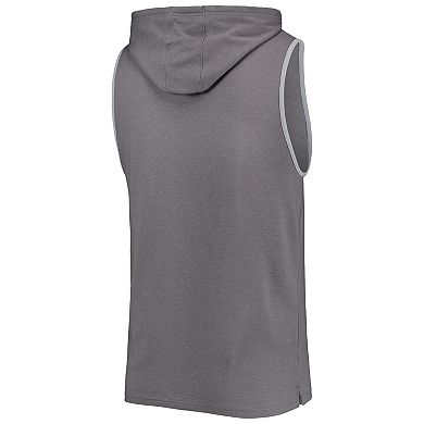 Men's Under Armour Gray Wisconsin Badgers Sleeveless Pullover Hoodie