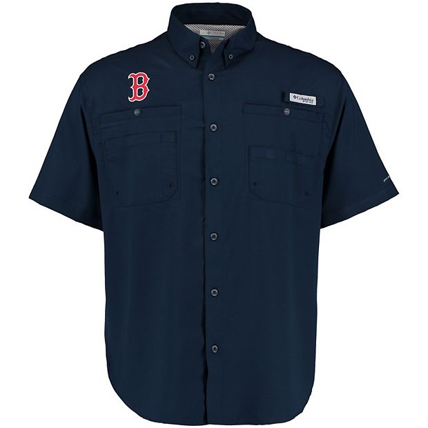 Men's Columbia Navy Boston Red Sox Tamiami Button-Down Shirt