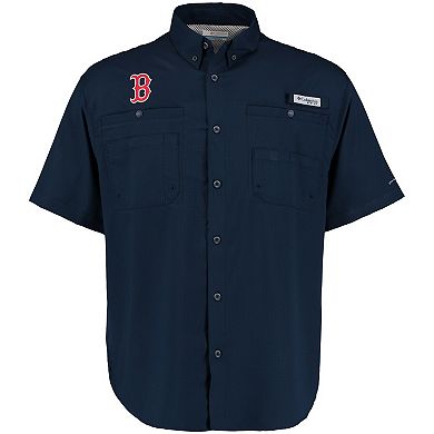 Men's Columbia Navy Boston Red Sox Tamiami Omni-Shade Button-Down Shirt