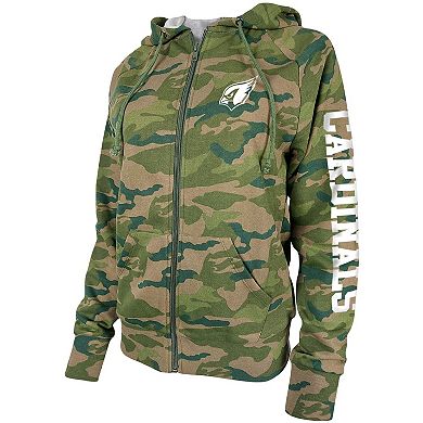 Women's New Era Camo Arizona Cardinals Raglan Full-Zip Hoodie