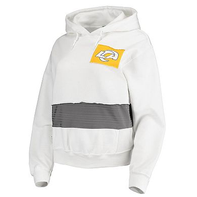 Women's Refried Apparel White Los Angeles Rams Crop Pullover Hoodie