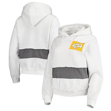 Women's Refried Apparel White Los Angeles Rams Crop Pullover Hoodie