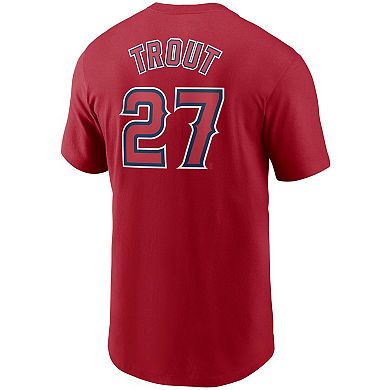Men's Nike Mike Trout Red Los Angeles Angels Name & Number T-Shirt