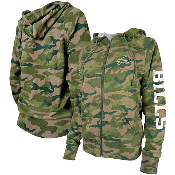 Women's New Era Camo Buffalo Bills Raglan Full-Zip Hoodie