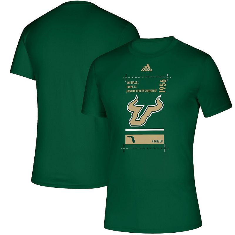 Mens adidas Green South Florida Bulls Hall Pass Creator AEROREADY T-Shirt,