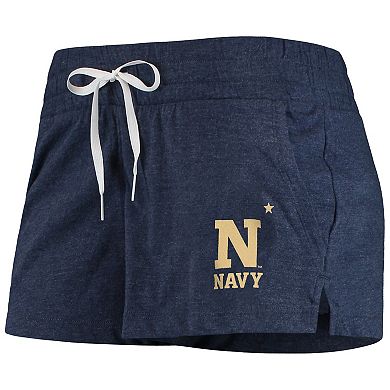 Women's Under Armour Heathered Navy Navy Midshipmen Performance Cotton Shorts