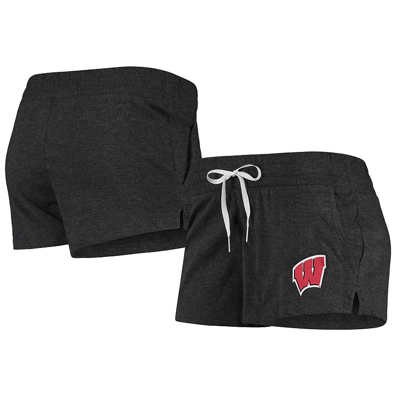 Womens Under Armour Heathered Black Wisconsin Badgers Performance Cotton S