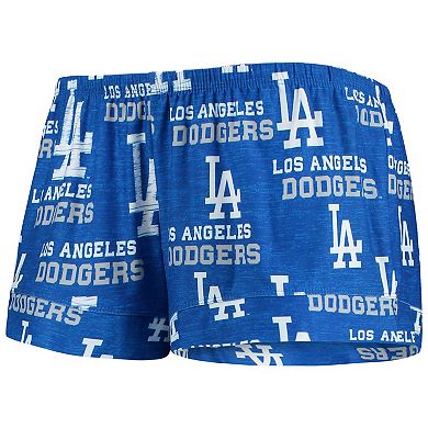 Women's Concepts Sport Royal Los Angeles Dodgers Zest Allover Print Button-Up Shirt & Shorts Sleep Set