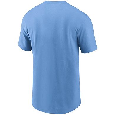 Men's Nike Light Blue Minnesota Twins Cooperstown Collection Wordmark Script Logo T-Shirt