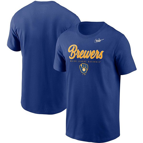 Men's Nike Royal Milwaukee Brewers Cooperstown Collection Wordmark ...