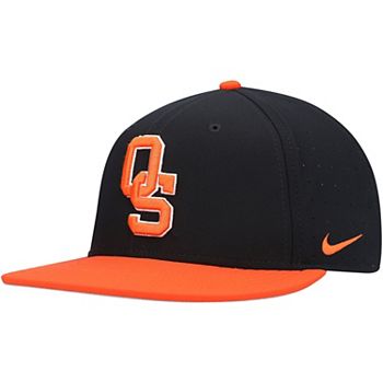 Nike Oklahoma State Cowboys Aero True Fitted Baseball Hat - Black/White/Orange