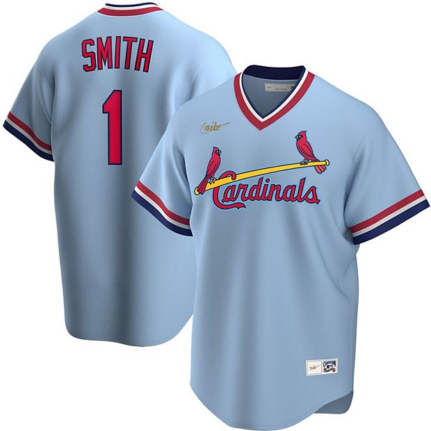 Men's St. Louis Cardinals Ozzie Smith Nike Light Blue Road Cooperstown  Collection Player Jersey