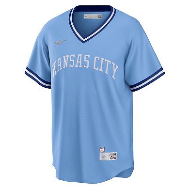 Men's Nike George Brett Light Blue Kansas City Royals Road Cooperstown Collection Player Jersey