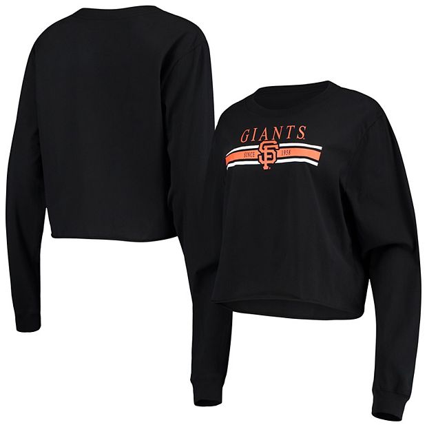 Women's New Era Black San Francisco Giants Cropped Long Sleeve T-Shirt