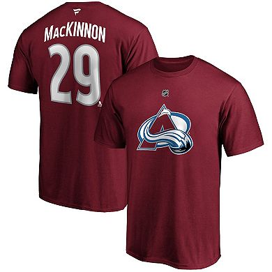 Men's Fanatics Branded Nathan MacKinnon Burgundy Colorado Avalanche Big & Tall Name & Number T-Shirt