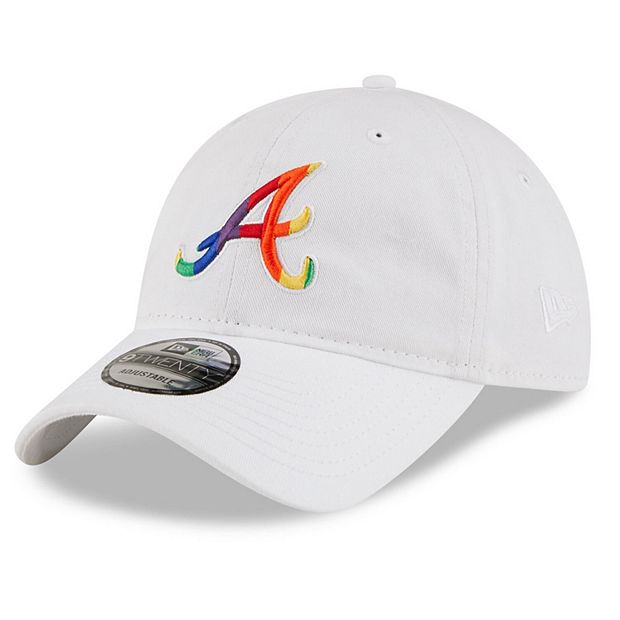 Men's New Era White Atlanta Braves Pride Core Classic 9TWENTY Adjustable Hat