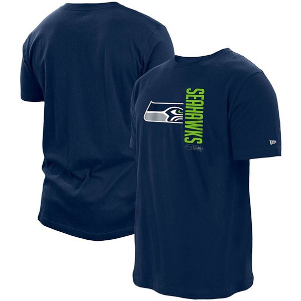 Men's New Era College Navy Seattle Seahawks Split Logo 2-Hit T-Shirt