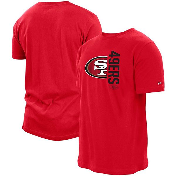 Men's New Era Scarlet San Francisco 49ers Split Logo 2-Hit T-Shirt