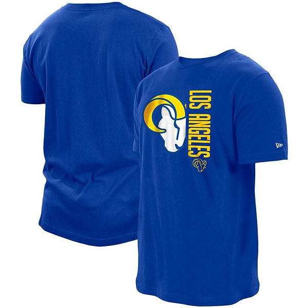 Men's New Era Royal Los Angeles Rams Split Logo 2-Hit T-Shirt Size: Small