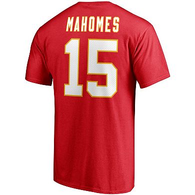 Men's Fanatics Branded Patrick Mahomes Red Kansas City Chiefs Player Icon Name & Number T-Shirt