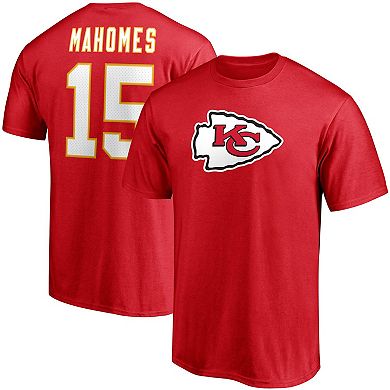 Men's Fanatics Branded Patrick Mahomes Red Kansas City Chiefs Player Icon Name & Number T-Shirt