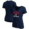Women's Fanatics Branded Navy Atlanta Braves Victory Script V-Neck T-Shirt