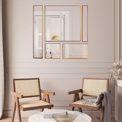 Head West Bronze Decorative 5-Piece Wall Mirror