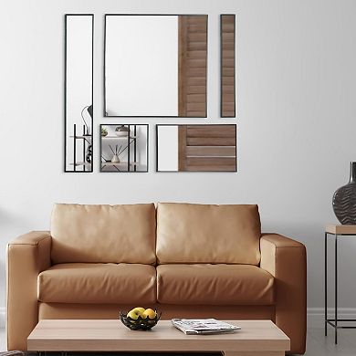Head West Black Decorative 5-Piece Wall Mirror