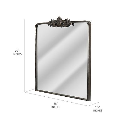 Head West Black Ornate Rectangle Wall Mirror