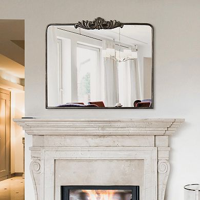 Head West Black Ornate Rectangle Wall Mirror