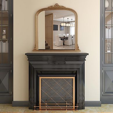 Head West Antique Brass Ornate Wall Mirror