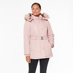 Size 22 Ladies New Pink Fleece Duffle Style Hooded Parka Coat Jacket Parker 