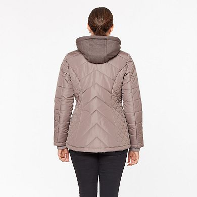 Women's d.e.t.a.i.l.s Hooded Fleece-Bib Puffer Jacket