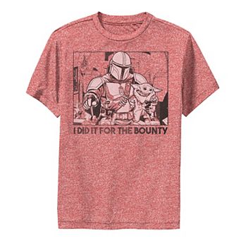 Boys 8-20 Star Wars: The Mandalorian Did It For The Bounty Text Performance Graphic Tee