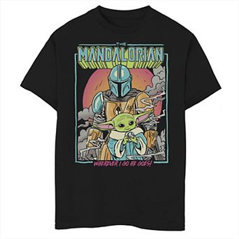 Boys 8-20 Star Wars: The Mandalorian Wherever I Go He Goes Pop Art Graphic Tee