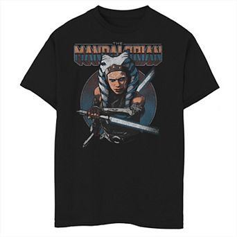 Boys 6-20 Star Wars: The Mandalorian Ahsoka Lightsaber Portrait Graphic Tee
