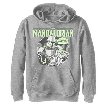 Boys 8-20 Star Wars: The Mandalorian The Child aka Baby Yoda That's Not A Toy Neon Graphic Hoodie
