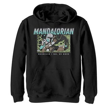 Boys 4-20 Star Wars: Mandalorian Macaroon Chase Graphic Hoodie
