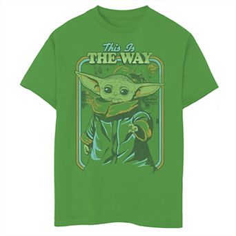 Boys 6-20 Star Wars: The Mandalorian The Child aka Baby Yoda Hand Out Border The Way Graphic Tee