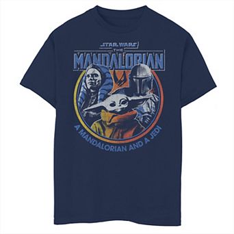 Boys 6-20 Star Wars: The Mandalorian Group Shot Retro Bright Circle Graphic Tee