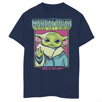 Boys 8-20 Star Wars: The Mandalorian The Child aka Baby Yoda Art Sketch Box Title Graphic Tee
