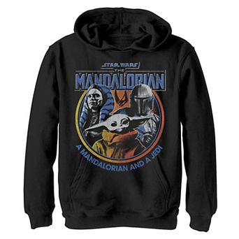 Boys 4-20 Star Wars: The Mandalorian Group Shot Retro Bright Circle Graphic Hoodie